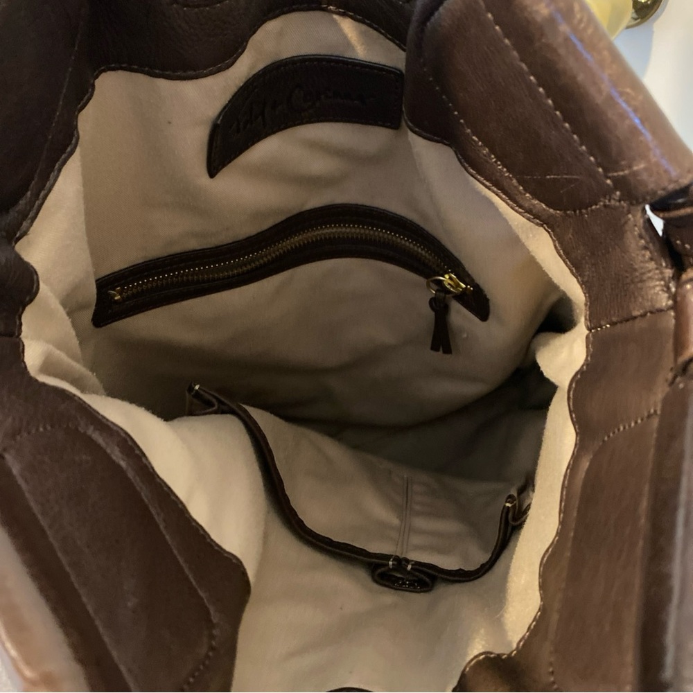 Foley + Corinna Mid City Tote Dark Brown Leather Shoulder Bag - Picture 6 of 14